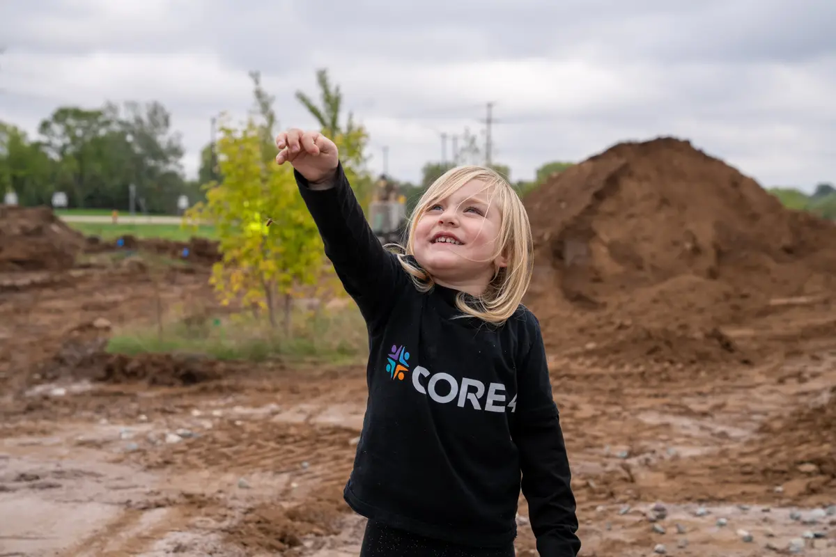 A young guest at the Core 4 groundbreaking