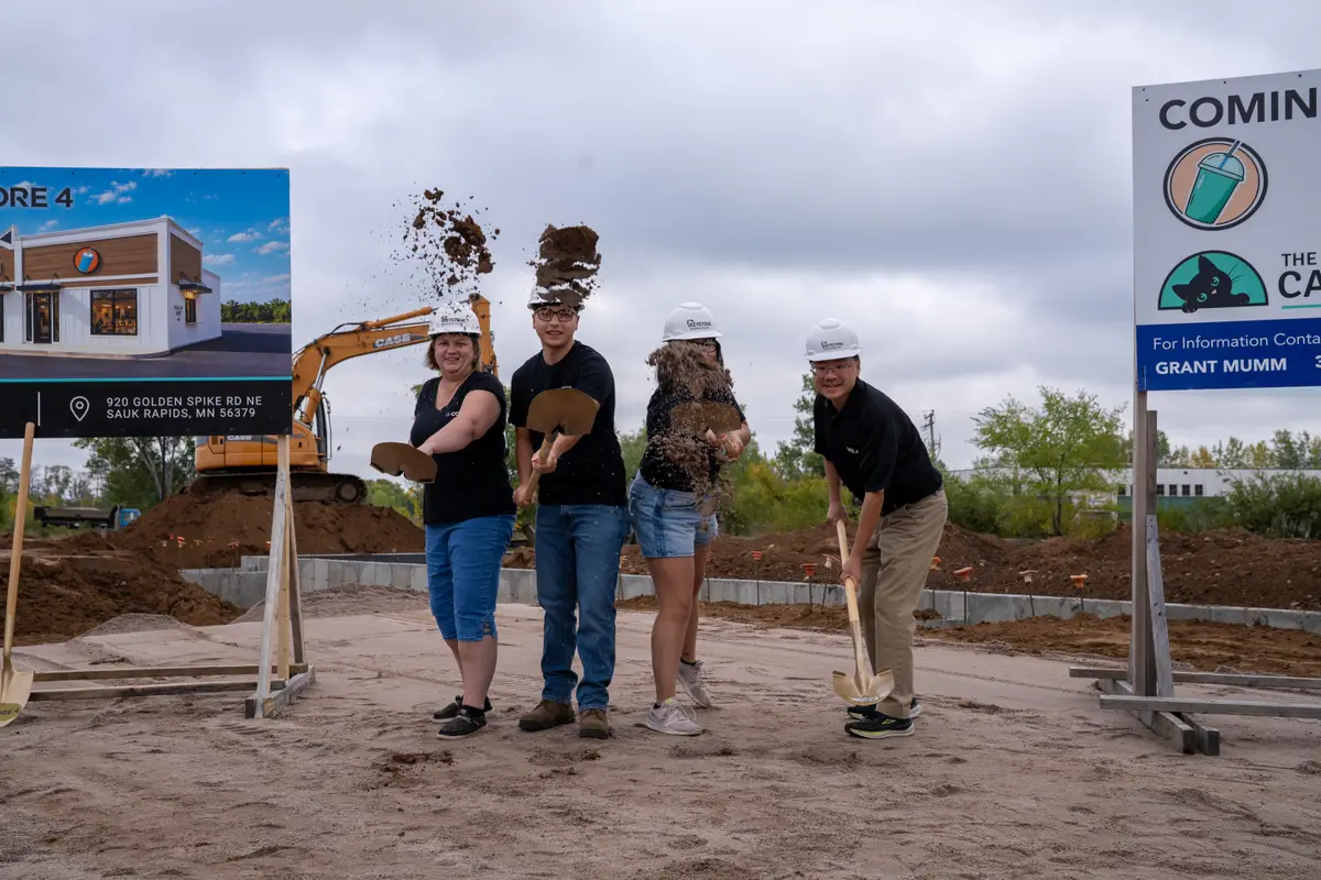 First shovels of dirt at the Core 4 groundbreaking