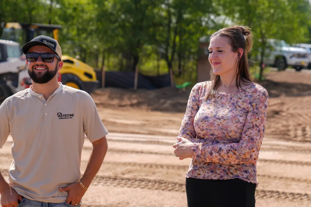 Conversation on site at the MN Signature Care groundbreaking